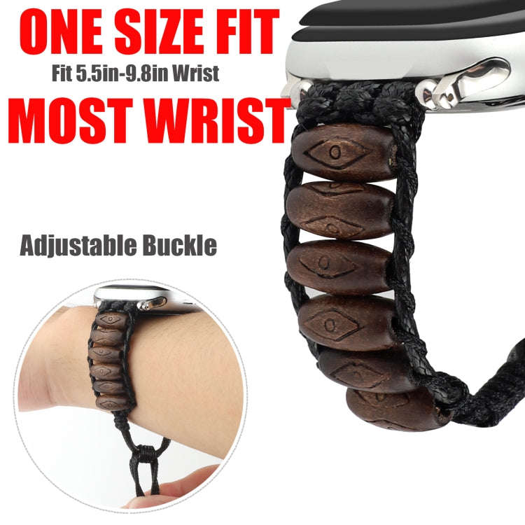 Wooden Bead Watch Band For Apple Watch Ultra 49mm&Watch Ultra 2 49mm / Series 9&8&7 45mm / SE 3&S...