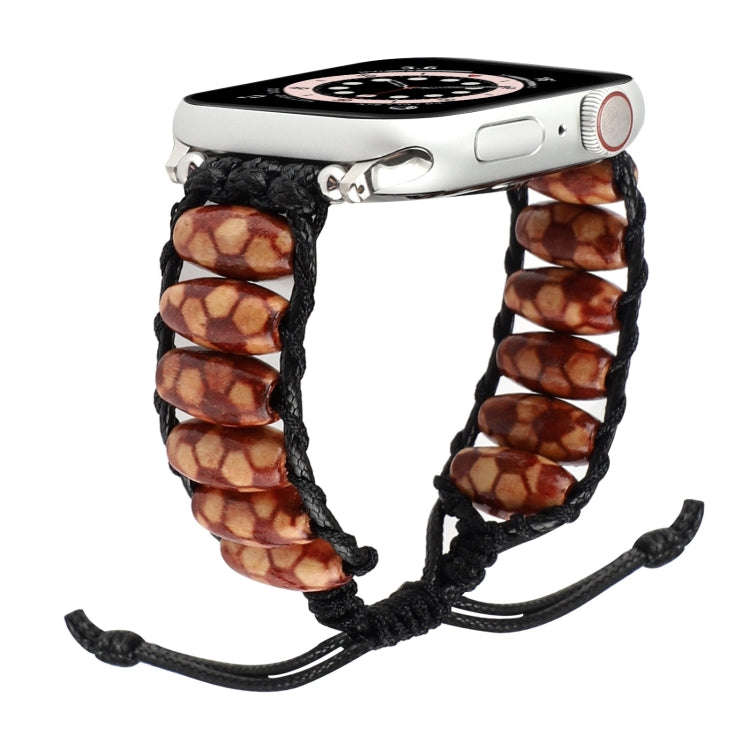 Wooden Bead Watch Band For Apple Watch Ultra 49mm&Watch Ultra 2 49mm / Series 9&8&7 45mm / SE 3&S...