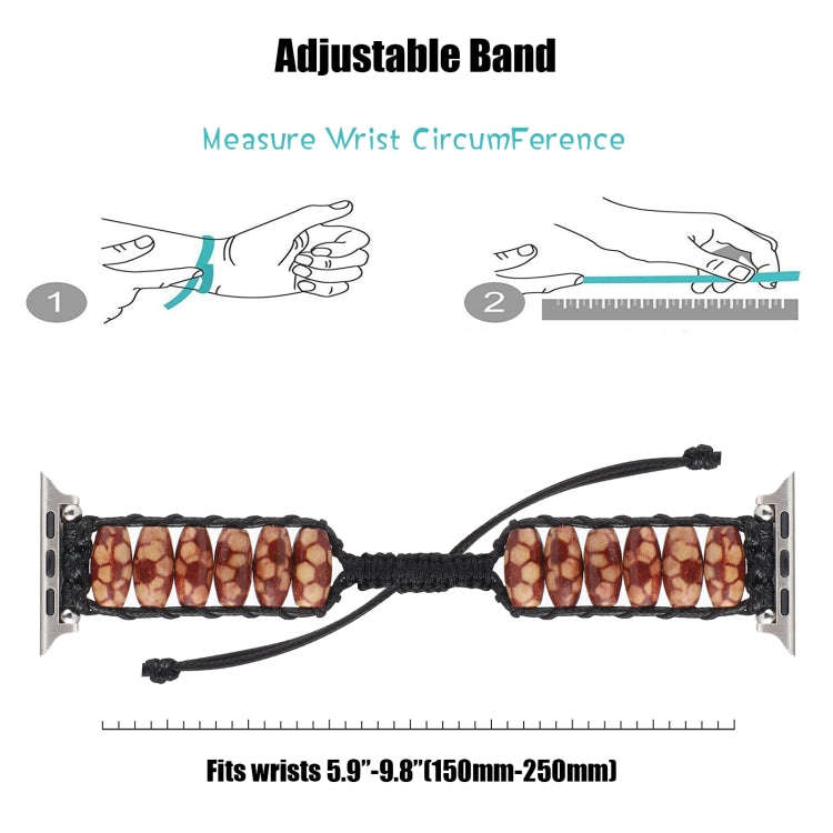 Wooden Bead Watch Band For Apple Watch Ultra 49mm&Watch Ultra 2 49mm / Series 9&8&7 45mm / SE 3&S...