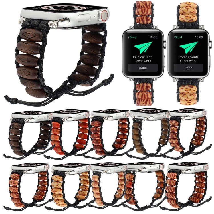 Wooden Bead Watch Band For Apple Watch Ultra 49mm&Watch Ultra 2 49mm / Series 9&8&7 45mm / SE 3&S...