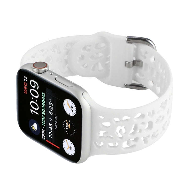 Hollow Out Silicone Watch Band For Apple Watch Series 9&8&7 41mm / SE 3&SE 2&6&SE&5&4 40mm / 3&2&...