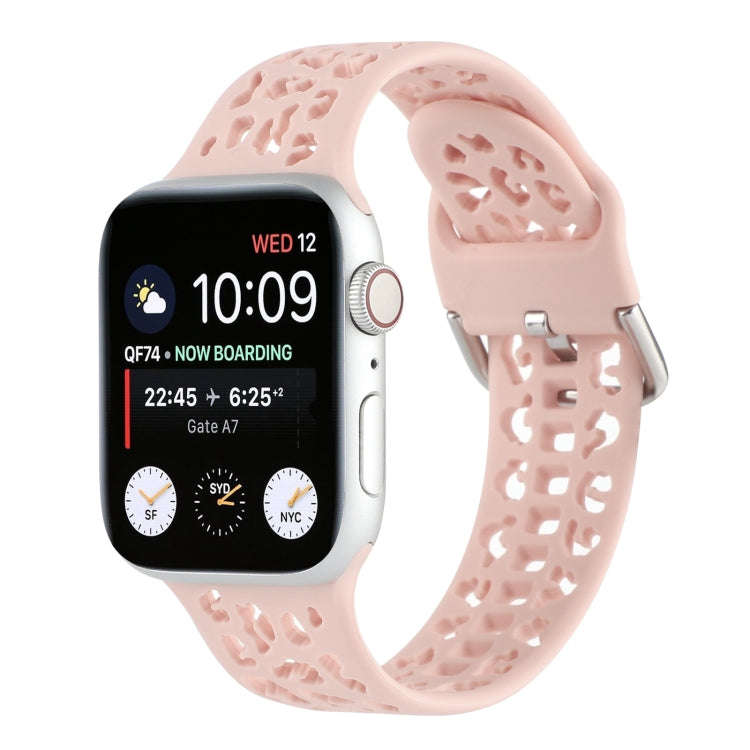 Hollow Out Silicone Watch Band For Apple Watch Series 9&8&7 41mm / SE 3&SE 2&6&SE&5&4 40mm / 3&2&...