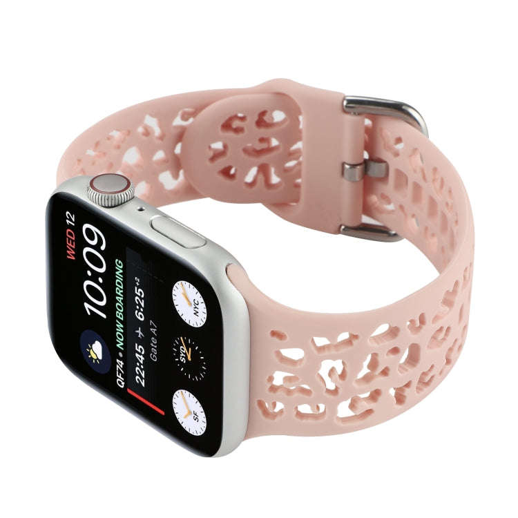 Hollow Out Silicone Watch Band For Apple Watch Series 9&8&7 41mm / SE 3&SE 2&6&SE&5&4 40mm / 3&2&...