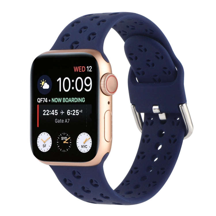 Hollow Out Silicone Watch Band For Apple Watch Series 9&8&7 41mm / SE 3&SE 2&6&SE&5&4 40mm / 3&2&...