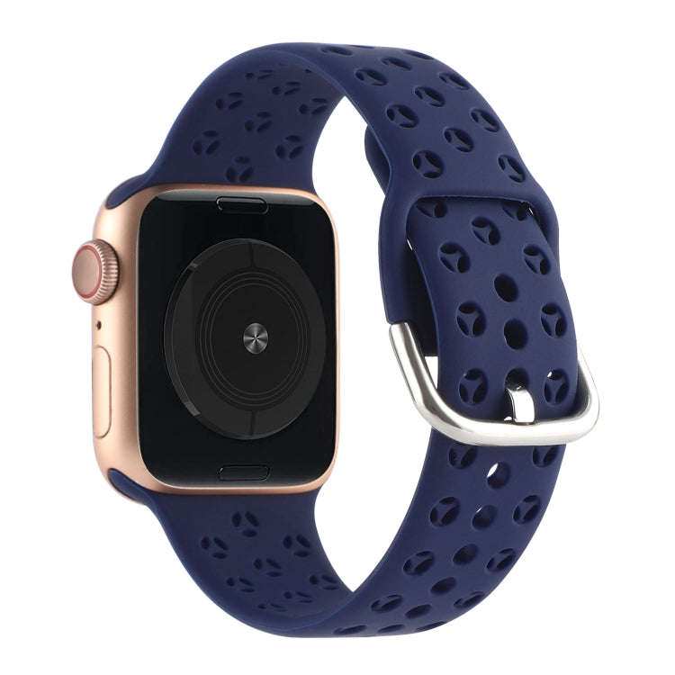 Hollow Out Silicone Watch Band For Apple Watch Series 9&8&7 41mm / SE 3&SE 2&6&SE&5&4 40mm / 3&2&...