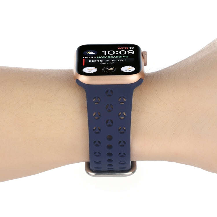 Hollow Out Silicone Watch Band For Apple Watch Series 9&8&7 41mm / SE 3&SE 2&6&SE&5&4 40mm / 3&2&...