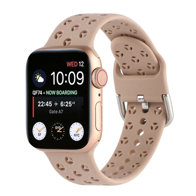 Hollow Out Silicone Watch Band For Apple Watch Series 9&8&7 41mm / SE 3&SE 2&6&SE&5&4 40mm / 3&2&...