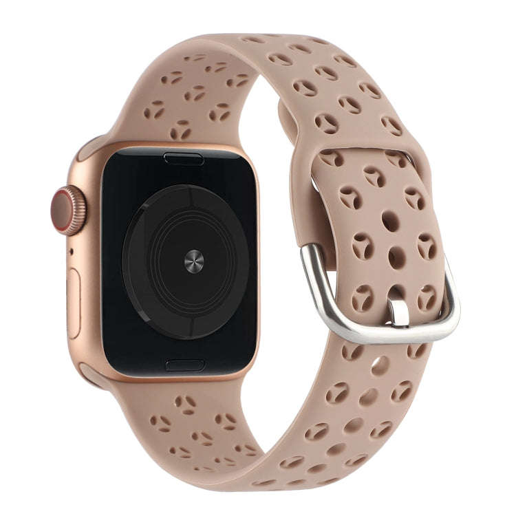 Hollow Out Silicone Watch Band For Apple Watch Series 9&8&7 41mm / SE 3&SE 2&6&SE&5&4 40mm / 3&2&...