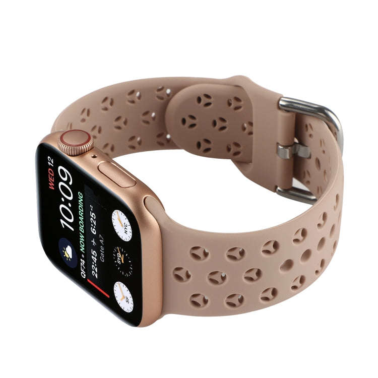 Hollow Out Silicone Watch Band For Apple Watch Series 9&8&7 41mm / SE 3&SE 2&6&SE&5&4 40mm / 3&2&...