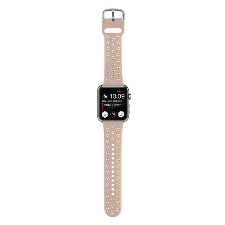 Hollow Out Silicone Watch Band For Apple Watch Series 9&8&7 41mm / SE 3&SE 2&6&SE&5&4 40mm / 3&2&...
