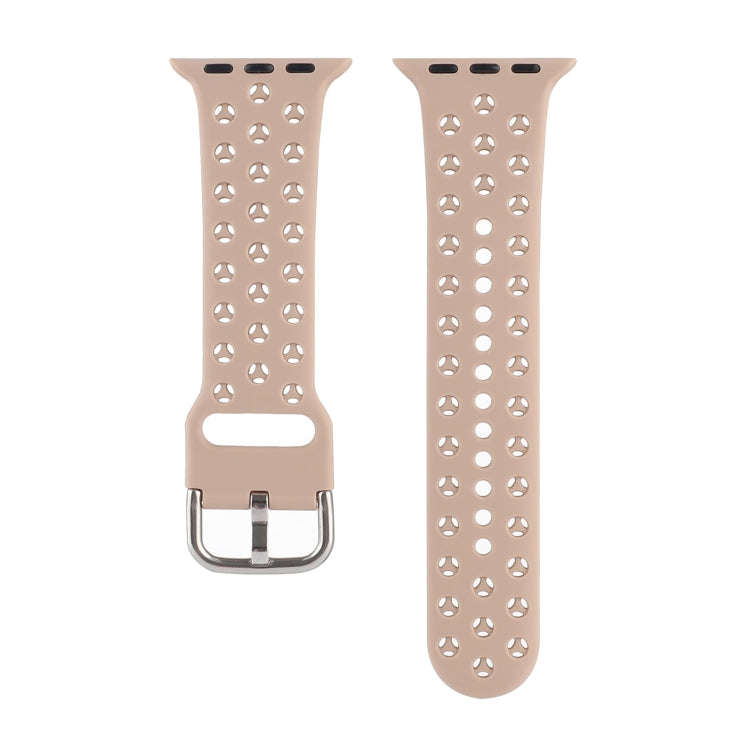 Hollow Out Silicone Watch Band For Apple Watch Series 9&8&7 41mm / SE 3&SE 2&6&SE&5&4 40mm / 3&2&...