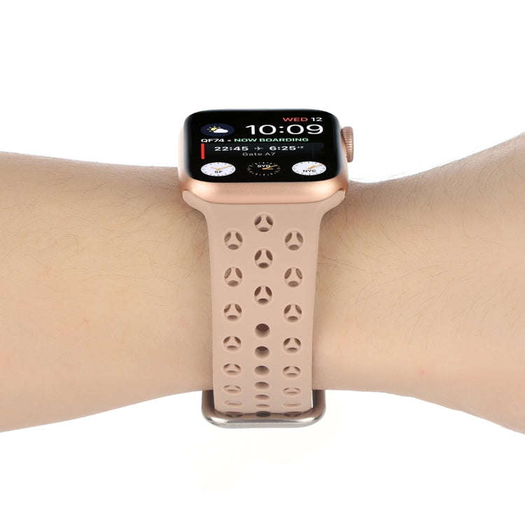 Hollow Out Silicone Watch Band For Apple Watch Series 9&8&7 41mm / SE 3&SE 2&6&SE&5&4 40mm / 3&2&...