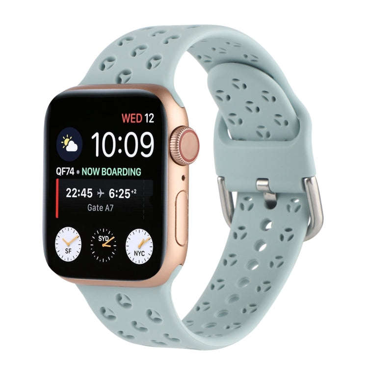 Hollow Out Silicone Watch Band For Apple Watch Series 9&8&7 41mm / SE 3&SE 2&6&SE&5&4 40mm / 3&2&...