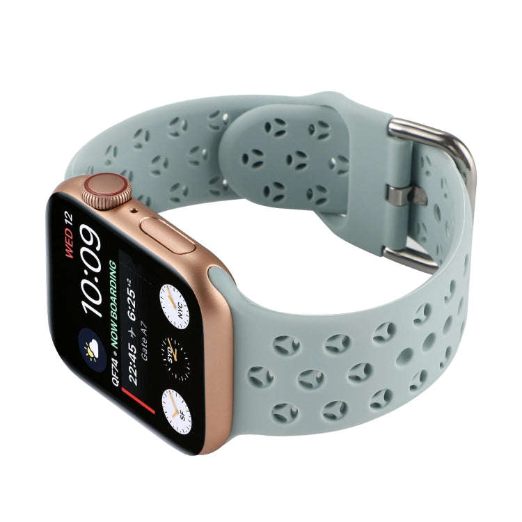 Hollow Out Silicone Watch Band For Apple Watch Series 9&8&7 41mm / SE 3&SE 2&6&SE&5&4 40mm / 3&2&...