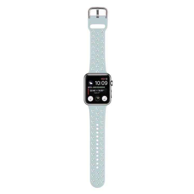 Hollow Out Silicone Watch Band For Apple Watch Series 9&8&7 41mm / SE 3&SE 2&6&SE&5&4 40mm / 3&2&...