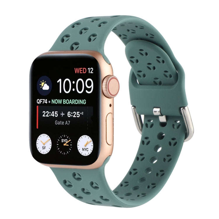 Hollow Out Silicone Watch Band For Apple Watch Series 9&8&7 41mm / SE 3&SE 2&6&SE&5&4 40mm / 3&2&...