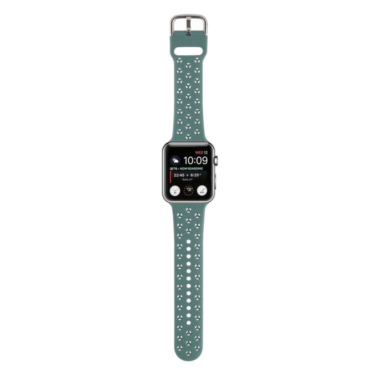 Hollow Out Silicone Watch Band For Apple Watch Series 9&8&7 41mm / SE 3&SE 2&6&SE&5&4 40mm / 3&2&...