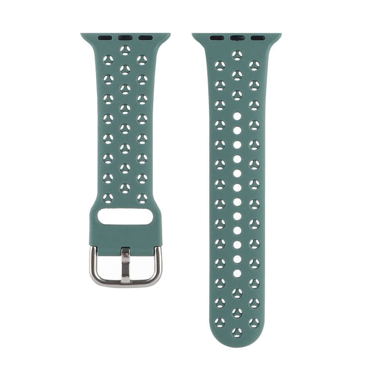 Hollow Out Silicone Watch Band For Apple Watch Series 9&8&7 41mm / SE 3&SE 2&6&SE&5&4 40mm / 3&2&...