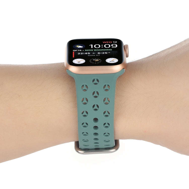 Hollow Out Silicone Watch Band For Apple Watch Series 9&8&7 41mm / SE 3&SE 2&6&SE&5&4 40mm / 3&2&...