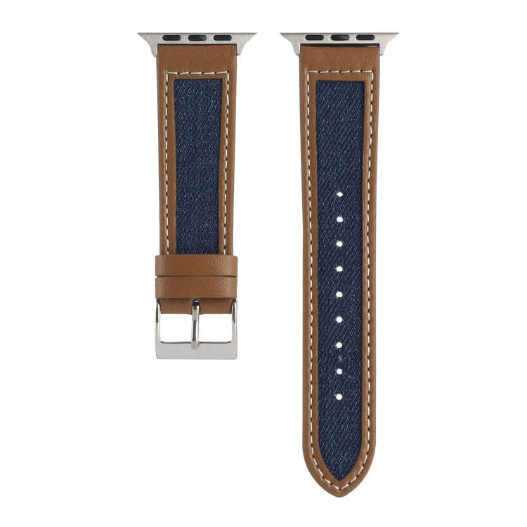 Canvas Leather Watch Band For Apple Watch Series 9&8&7 41mm / SE 3&SE 2&6&SE&5&4 40mm / 3&2&1 38m...