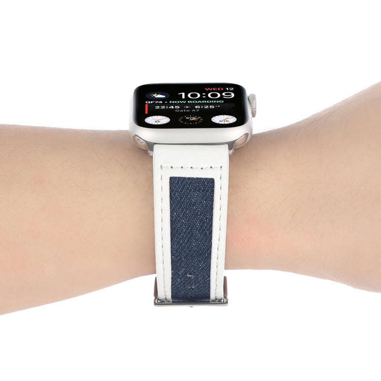 Canvas Leather Watch Band For Apple Watch Ultra 49mm&Watch Ultra 2 49mm / Series 9&8&7 45mm / SE ...