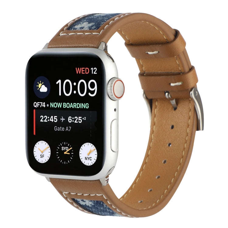 Canvas Leather Watch Band For Apple Watch Ultra 49mm&Watch Ultra 2 49mm / Series 9&8&7 45mm / SE ...