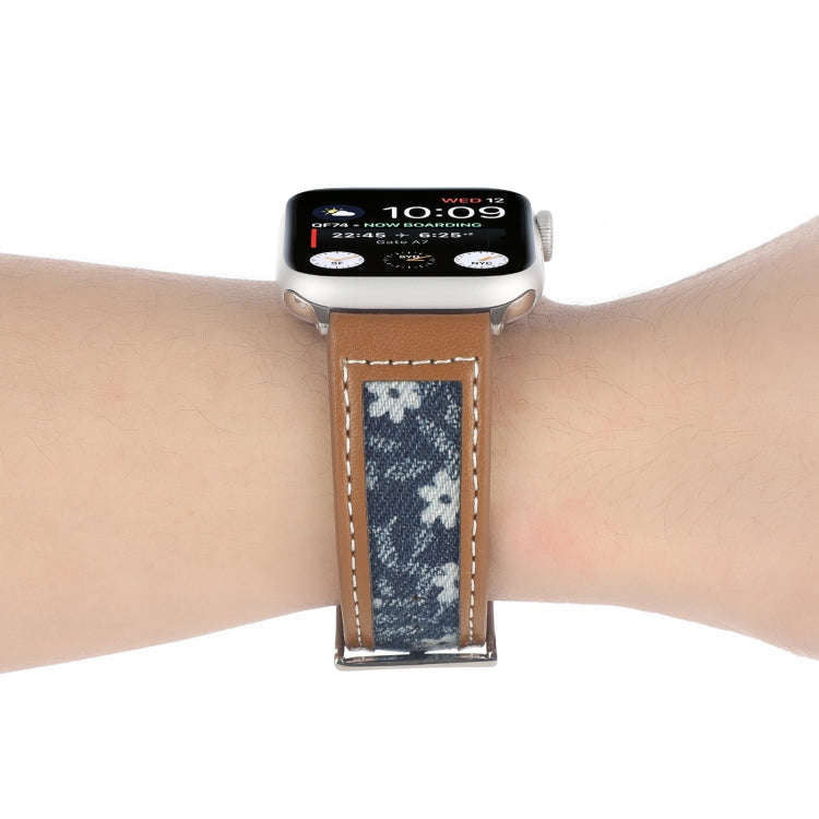 Canvas Leather Watch Band For Apple Watch Ultra 49mm&Watch Ultra 2 49mm / Series 9&8&7 45mm / SE ...