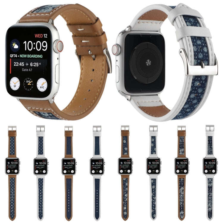 Canvas Leather Watch Band For Apple Watch Ultra 49mm&Watch Ultra 2 49mm / Series 9&8&7 45mm / SE ...