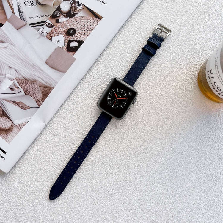 Leather Watch Band For Apple Watch Series 9&8&7 41mm / SE 3&SE 2&6&SE&5&4 40mm / 3&2&1 38mm(Dark ...