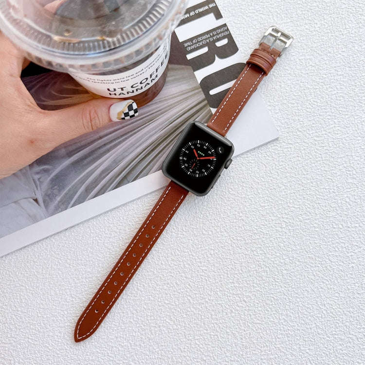 Leather Watch Band For Apple Watch Ultra 49mm&Watch Ultra 2 49mm / Series 9&8&7 45mm / SE 3&SE 2&...