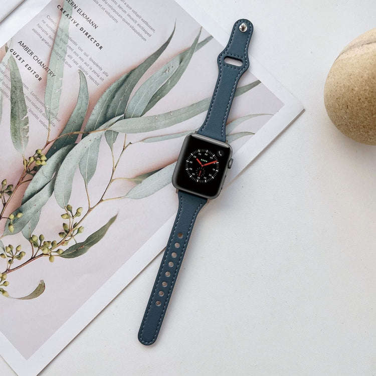 Flat Texture Leather Watch Band For Apple Watch Ultra 49mm&Watch Ultra 2 49mm / Series 9&8&7 45mm...