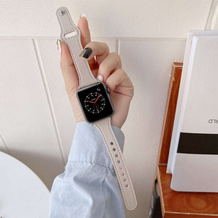 Flat Texture Leather Watch Band For Apple Watch Ultra 49mm&Watch Ultra 2 49mm / Series 9&8&7 45mm...
