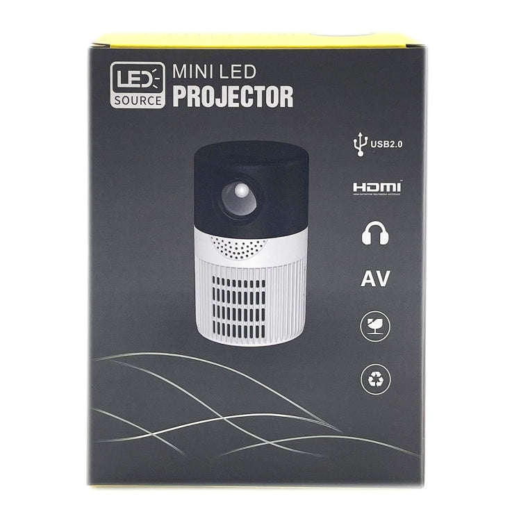 T400 100 inch Screen 3000 Lumens LED Mini Projector, Plug Type:AU Plug(Black White)
