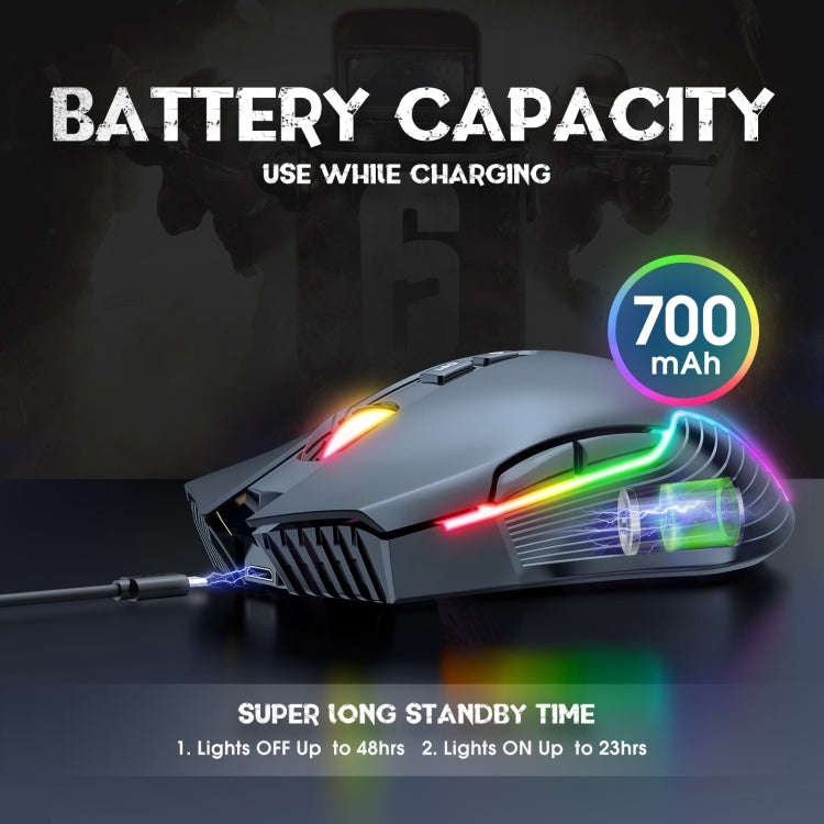 ONIKUMA CW905 2.4G RGB Lighting Wireless Mouse(Black)