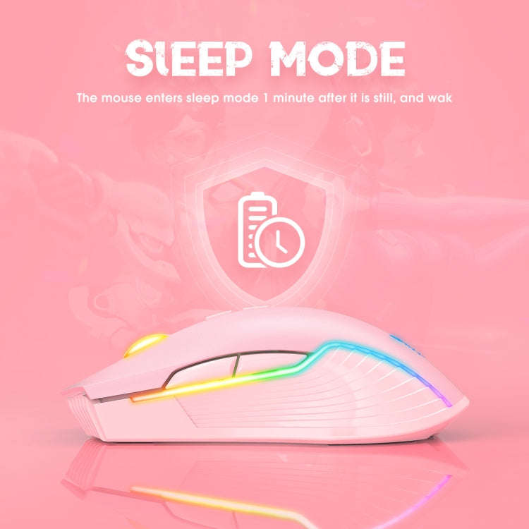 ONIKUMA CW905 2.4G RGB Lighting Wireless Mouse(Pink)
