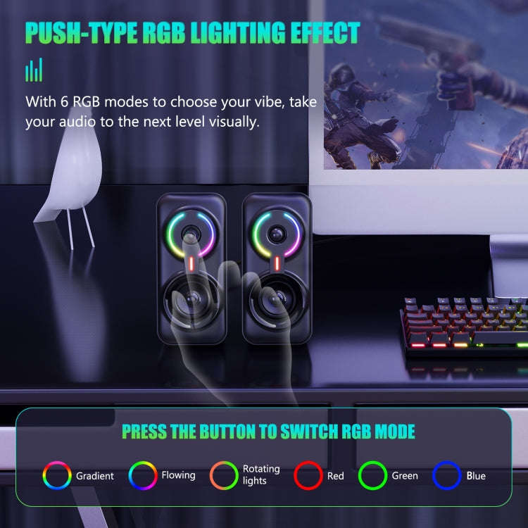 ONIKUMA L6 RGB Lighting Computer Audio with Bluetooth Function(Black)