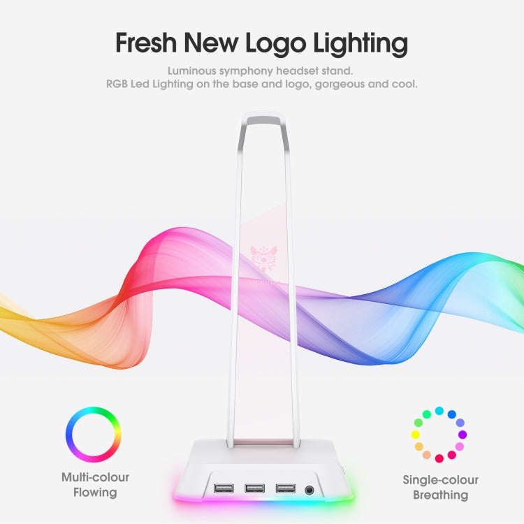 ONIKUMA ST-2 RGB Lighting Headset Holder Stand(White)