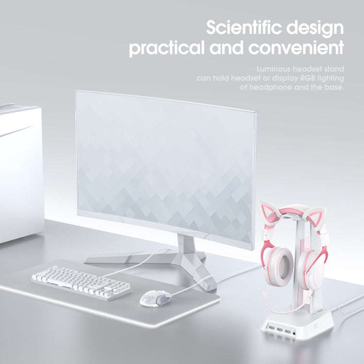 ONIKUMA ST-2 RGB Lighting Headset Holder Stand(White)