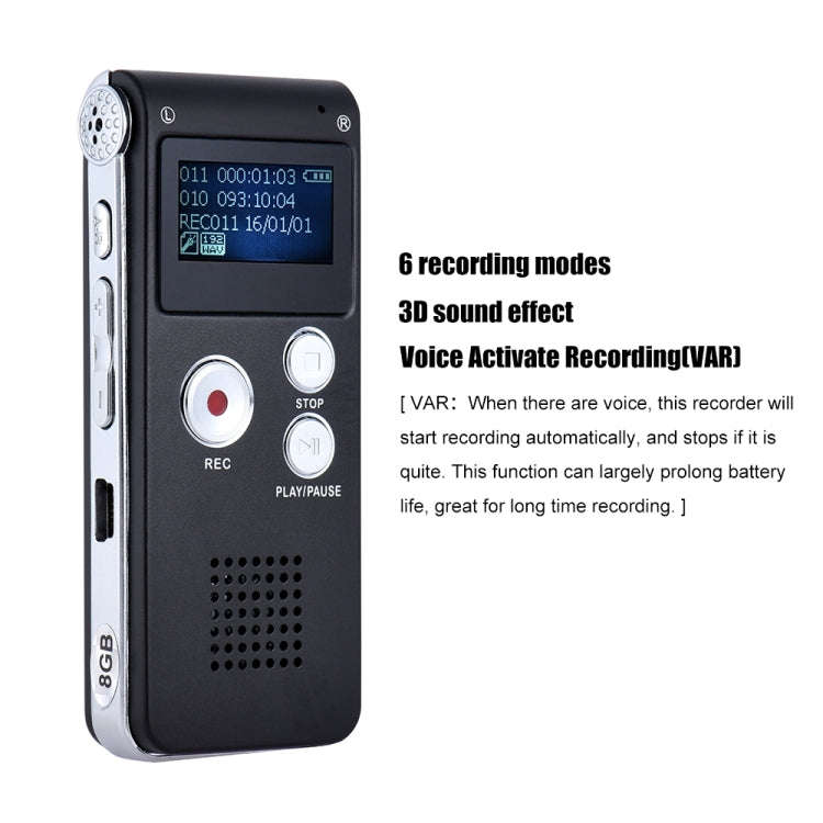 SK-012 32GB USB Dictaphone Digital Audio Voice Recorder with WAV MP3 Player VAR Function(Purple)