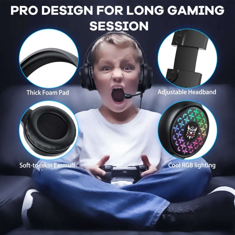 ONIKUMA X7 Pro USB + 3.5mm RGB Lighting Gaming Wired Headset(Black)