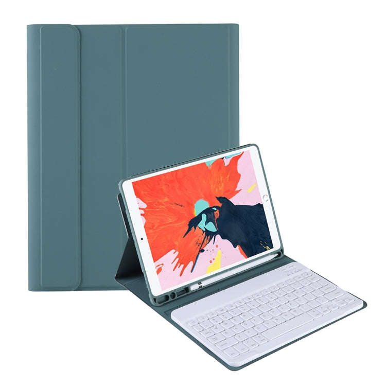 T098B Candy Color Skin Feel Texture Bluetooth Keyboard Leather Case with Pen Holder For iPad Air ...