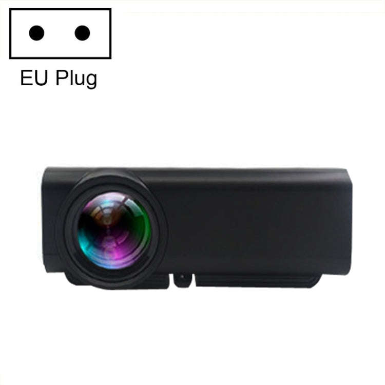 YG530 LED Small 1080P Wireless Screen Mirroring Projector, Power Plug:EU Plug(Black)