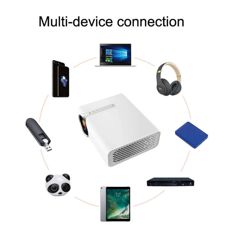 YG530 LED Small 1080P Wireless Screen Mirroring Projector, Power Plug:UK Plug(White)
