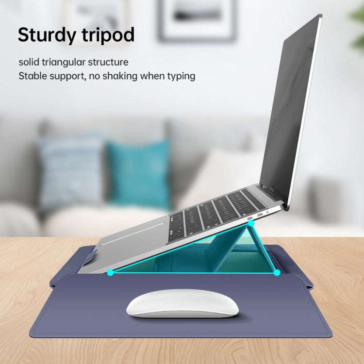 12 inch Multifunctional Mouse Pad Stand Handheld Laptop Bag(Blue)