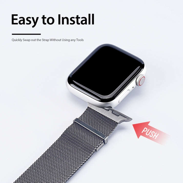 DUX DUCIS Milanese Watchband For Apple Watch Series 9&8&7 41mm / SE 3&SE 2&6&SE&5&4 40mm / 3&2&1 ...