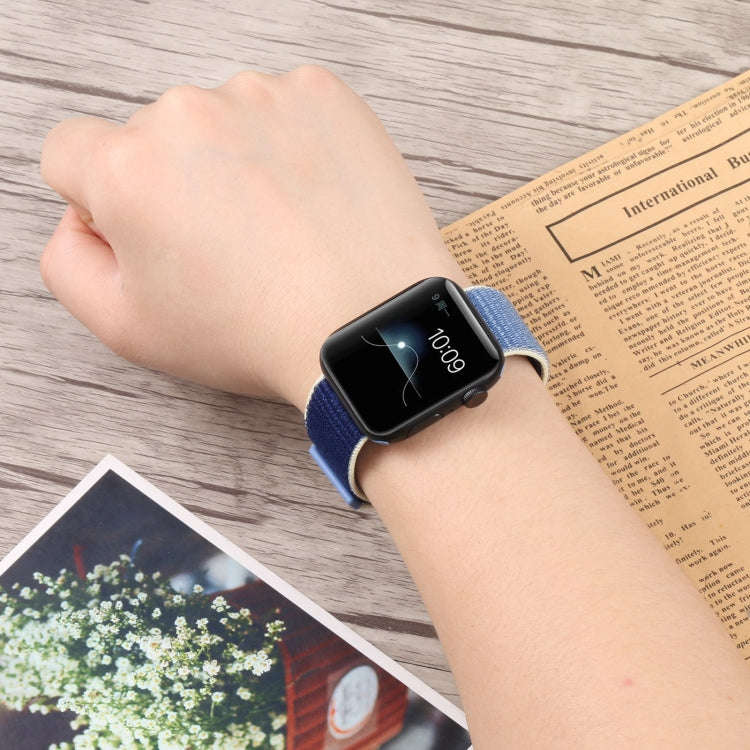 Nylon Watch Band For Apple Watch Series 9&8&7 41mm / SE 3&SE 2&6&SE&5&4 40mm / 3&2&1 38mm(Seashell)