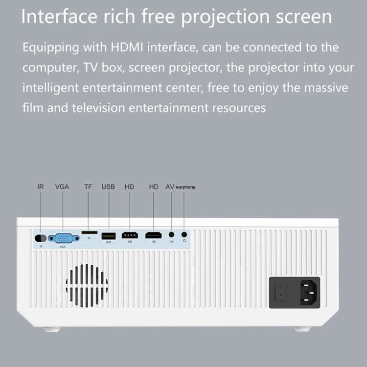 E600S 1920x1080P 400ANSI LCD LED Smart Projector, Same Screen Version, Plug Type:EU Plug