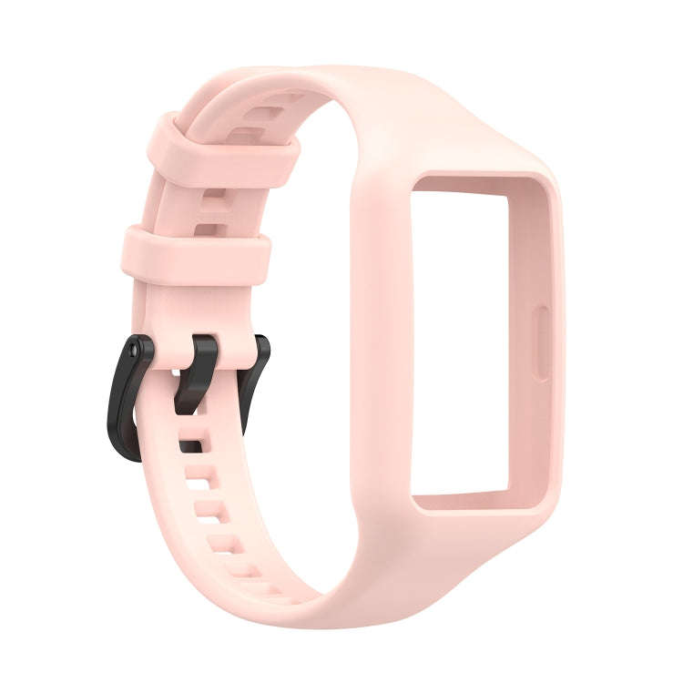 For Huawei Band 7 Integrated Silicone Watch Band(Light Pink)