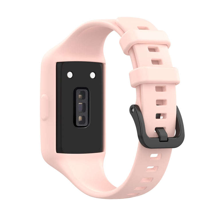 For Huawei Band 7 Integrated Silicone Watch Band(Light Pink)