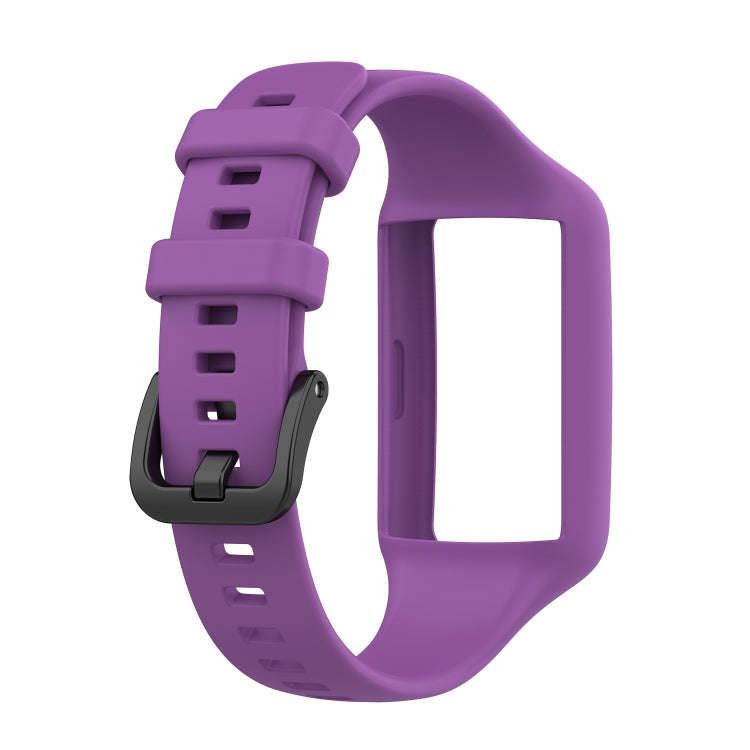 For Huawei Band 7 Integrated Silicone Watch Band(Dark Purple)